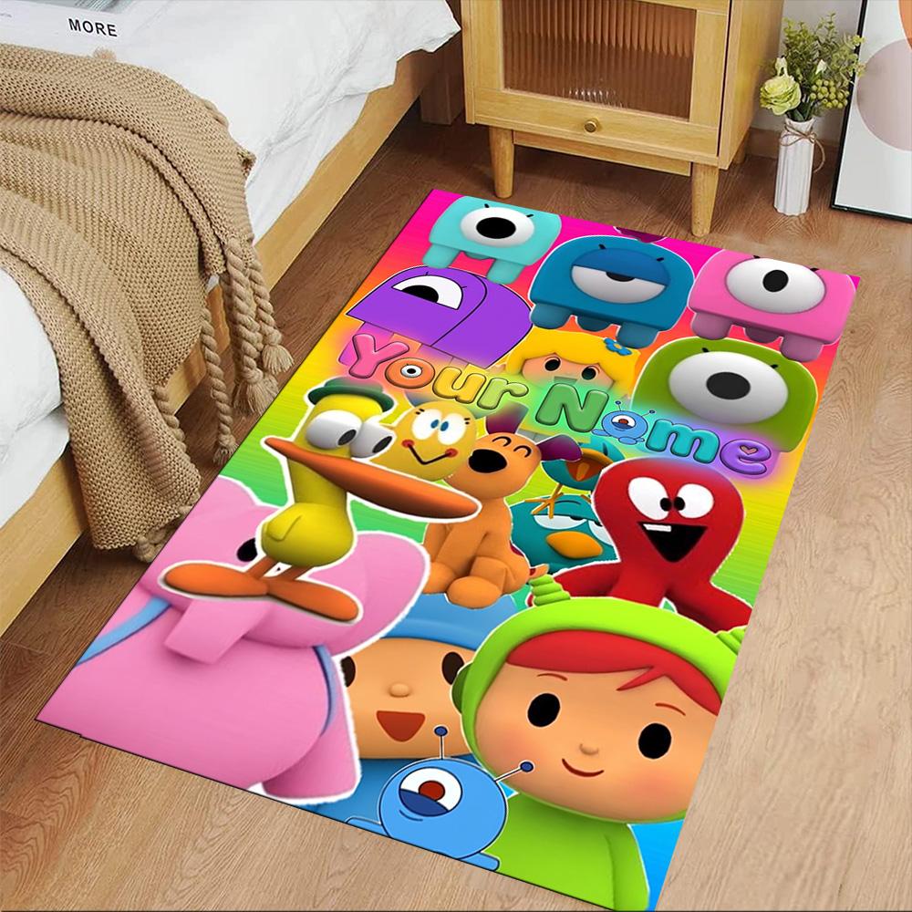Pocoyo Personalized Text Floor Rug Office Rug Suitable for Kitchen Playrooms Game Room Foyer Antislip Carpet Decorate Offices