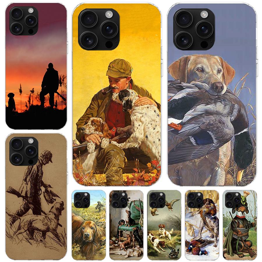 Hunter Hund Jakt Mjukt Telefonfodral För IPhone 11 17 Air 16E 16 Pro Max 15 + 14 Plus 13 Mini 12 Apple 7 SE 8 Fundas Coque 11 17 A