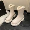 2024 Neue Winter Warme Fleecegefütterte Verdickte Schneestiefel Damen Baumwolle Stiefeletten Dicke Sohlen für Wärme Komfort