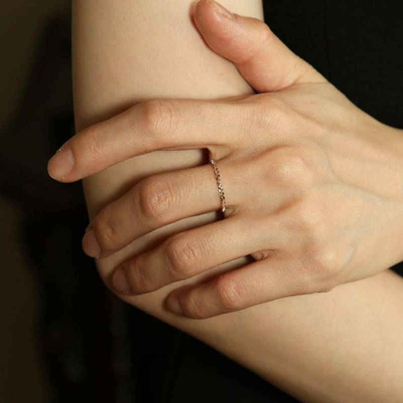 UNI.J Shiny Sparkling 14k Gold Ring Ir266