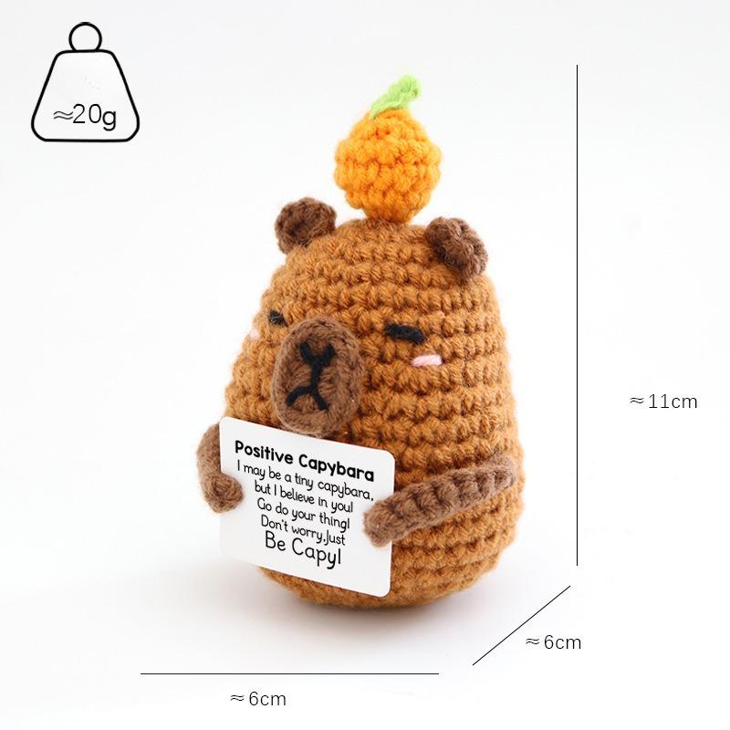 Handgemachte Pinguinpuppe mit positiver Energie und Karte, Heimdekoration, strickende Pinguinpuppe, Ornament, Raumdekoration, Weihnachtsparty-Geschenke
