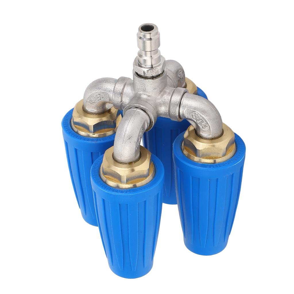 4 In 1 Pressure Washer Nozzle Blue 360 Degrees  Rotating 4000psi 1/4 Inch Quick Connector Pressure Washer