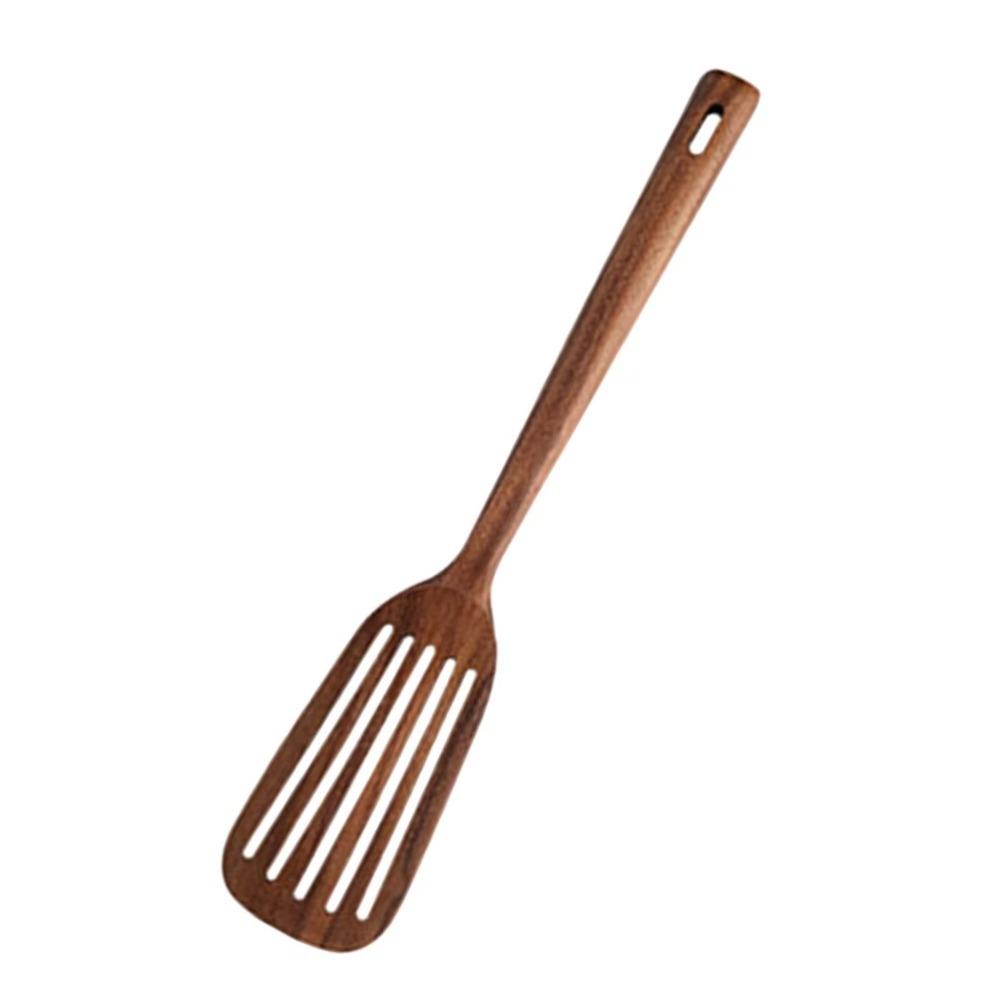 Durable Wooden Spatula Spoon Nonstick High Temperature Resistant Teak Tableware Wooden Gadgets Colander Spoon Special Nano Soup