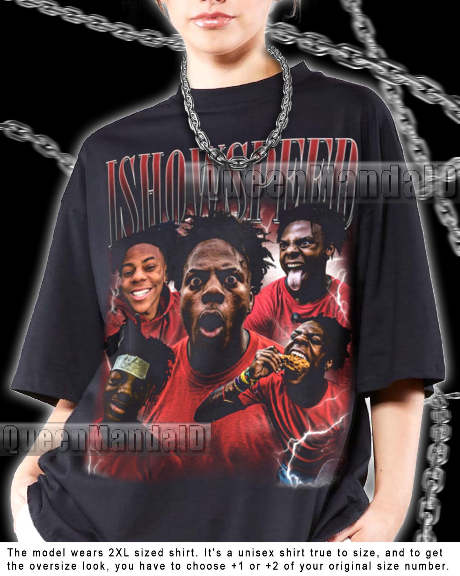 IShowSpeed Shirt 90s Retro Fan T-Shirt, Unisex Streamer Bootleg Style Tee KUS88 XL