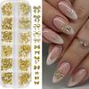 Xiaomi 12 Designs Golden Bow Nail Art Accessories Knot Bow Alloy Nail Charms Design Nail Art Decorations Studs Jewelry Makeup Manicure