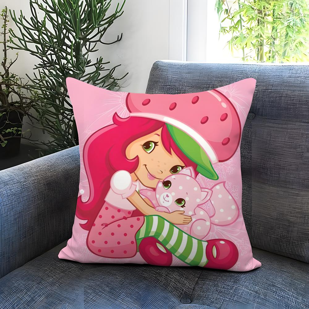 Hot S-SStrawberry Shortcake Cushion Cover Comfortable Reversible Pillow Cover Ideal for Car Sofa Bedroom & Beyond