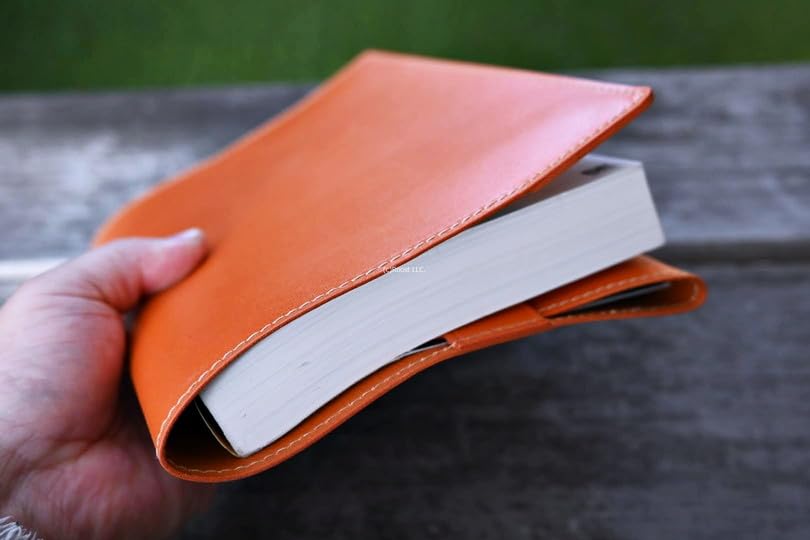 Roost Outdoors Echte Leder Verstellbare Buchhülle, A5 Größe (Kamel)