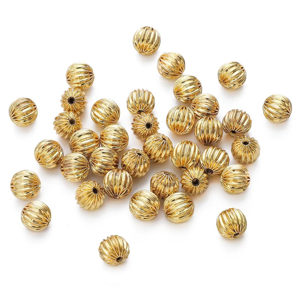 Copper Pumpkin Patterned Lantern Beads For DIY Jewelry Making Craft Accessories