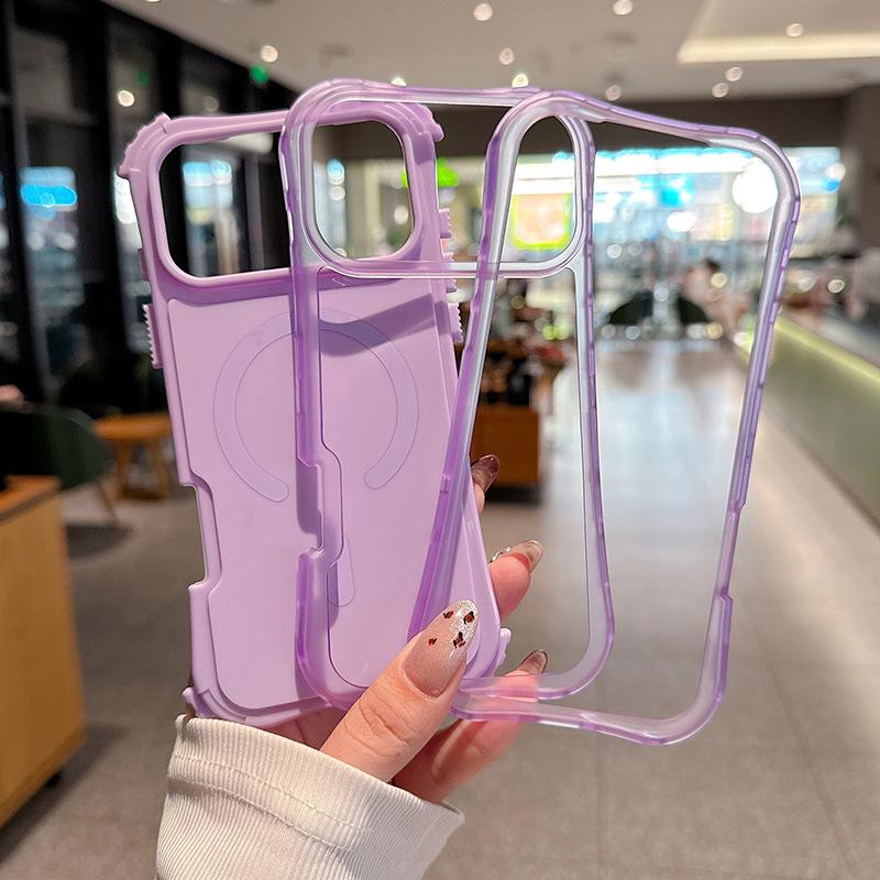 For IP17promax Magnetic Waist Beautiful Solid Color Skin Feel TPU Three-in-one Mobile Phone Case for Apple 17 Mobile Phone Case