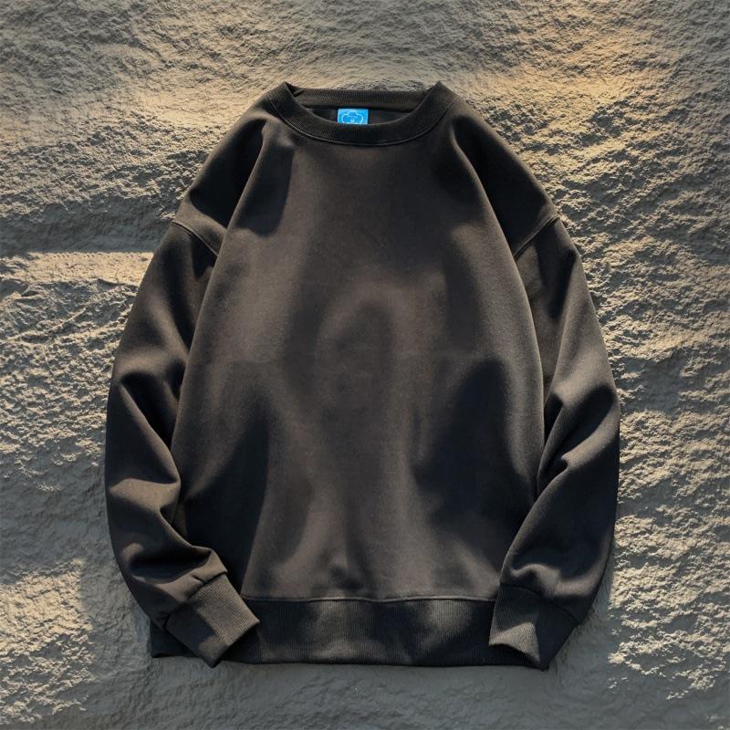 High Quality Men's Casual Heavy Pullovers Sweatshrit Solid Cotton Unisex Autumn Sweatshirt