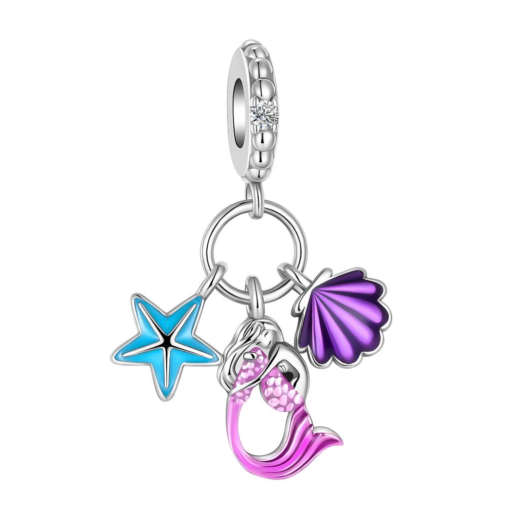Copper Mermaid Dolphin Carp Octopus Charms Fit Original Bracelet Charm Bead Necklace Diy Female Jewelry High Quality