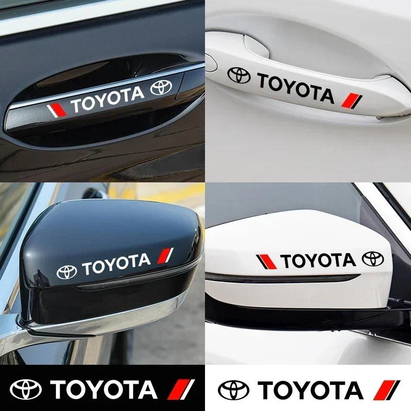 4Pcs/set Car Door Handle Sticker For Toyota RAV4 Camry Corolla Levin Yaris Reiz Vios Highlander CHR Avalon Auto Accessories