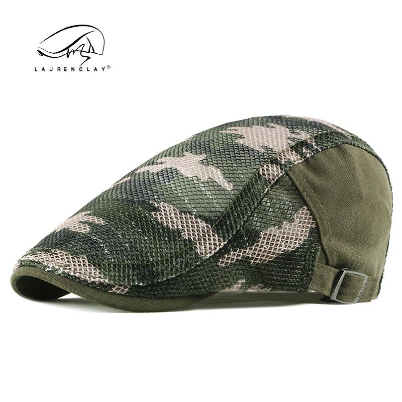 Oohmy Adjustable Summer Hat Vintage Breathable Mesh Newsboy Beret Ivy Cap Cabbie for Men And Women Fashionable Outdoor Headwear