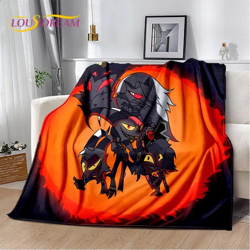 Cartoon H-Helluva Boss Blitzo H-Hazbin Hotel Soft Flannel Blanket for Bed Bedroom Sofa Picnic,Throw Blanket for Outdoors Leisure