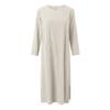 Lässiges, lockeres, langärmeliges Swing-Kleid mit einer Tasche und Rundhalsausschnitt für Damen