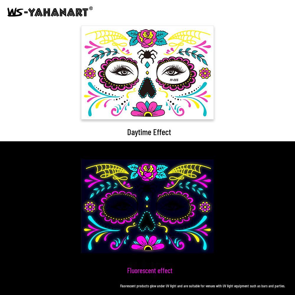 Creative Fluorescent Waterproof Full Arm and Face Tattoo Sticker
