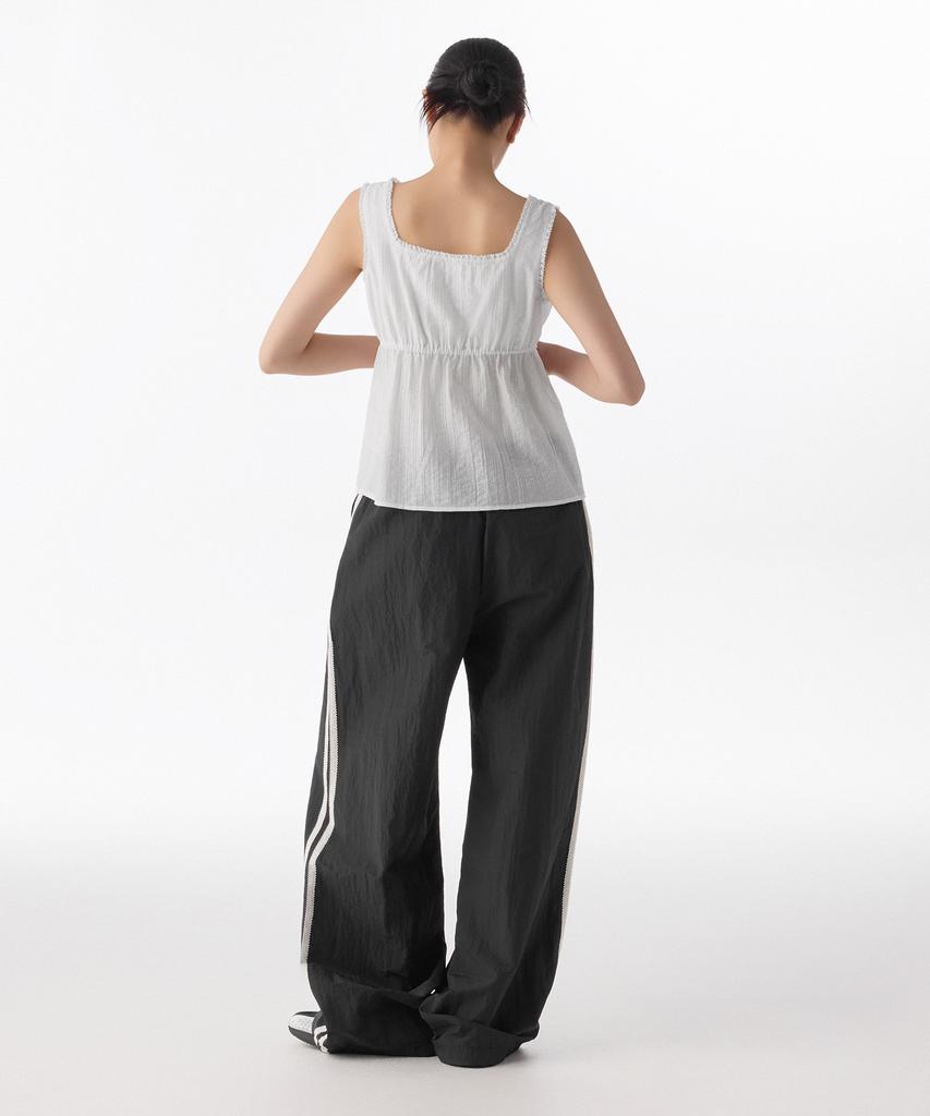 MUSINSA STANDARD WOMAN Women'S Nylon Wide Lace Track Pants [Black]