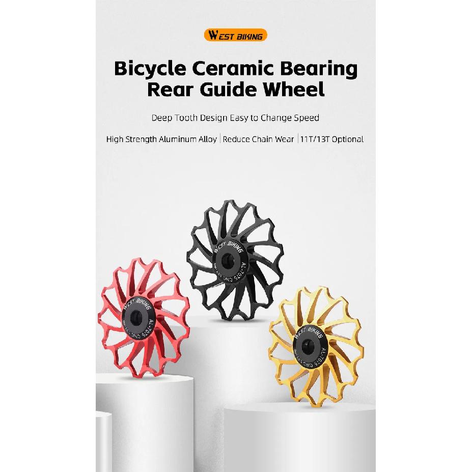 WEST BIKING MTB Rennrad 11T 13T Schaltwerk Röllchen Leitrad Halterung 8-11 Fach Fahrrad Leitrolle Spannrolle 4/5/6mm