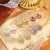 S925 Silver Colorful Crystal Tassel Earrings French Palace Style Drop Earrings