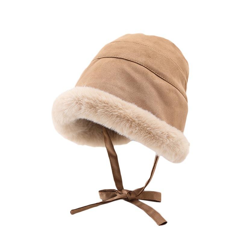 New Plush Fisherman Hat for Women In Winter Warm Plush Thickened Ear Protection Lei Feng Hat Furry Knitted Pot Hat
