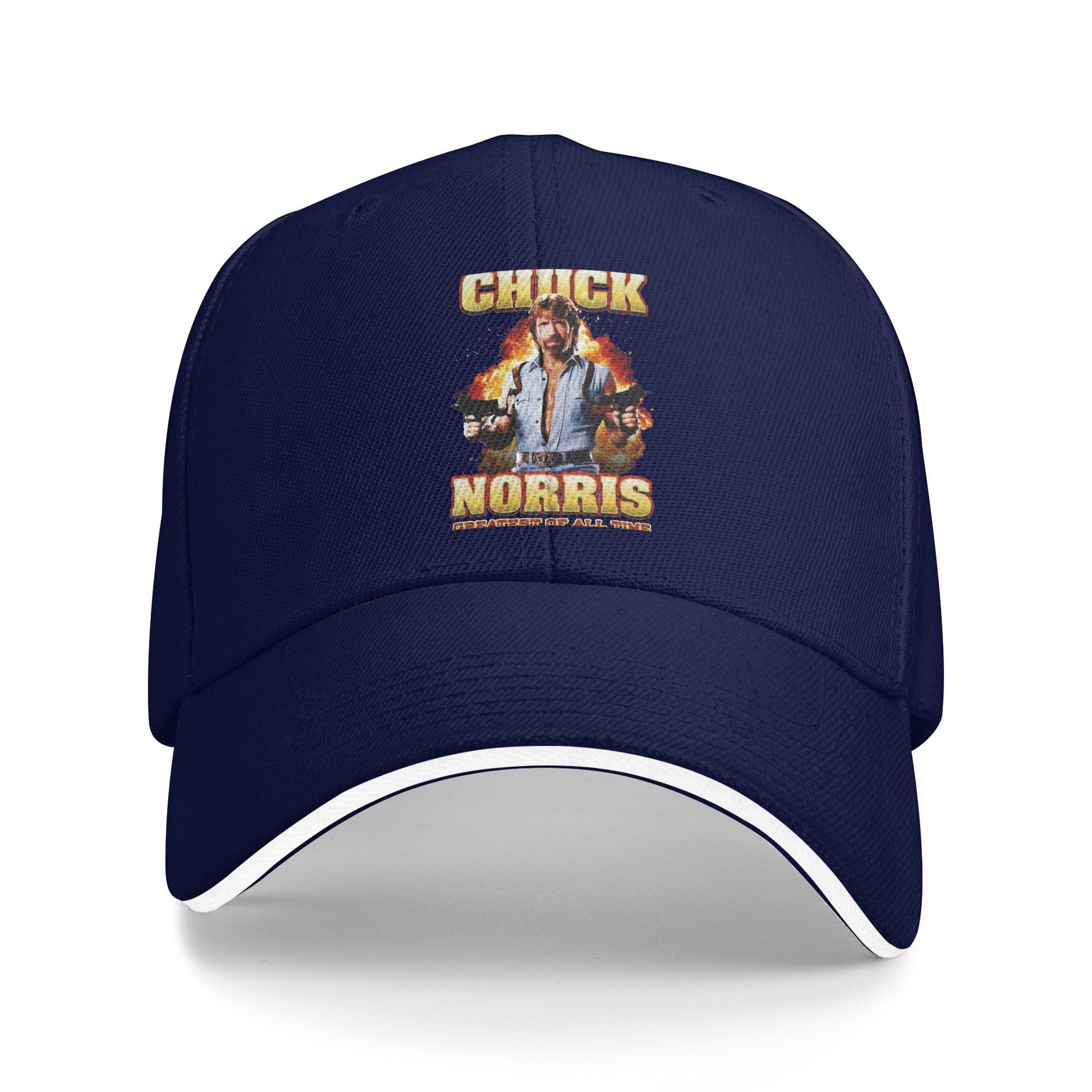 

Greatest of All Time Chuck Norris Baseball Cap Casual Sandwich Hats Men Women Polyester Sun Cap Sport One Size темно-синього кольору