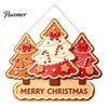 Christmas Front Entrance Sign Wooden Hanging Ornament, Multi-Layer Tree Wood Plaque Vintage Window Decor with Rope, Merry Festive Door Wall