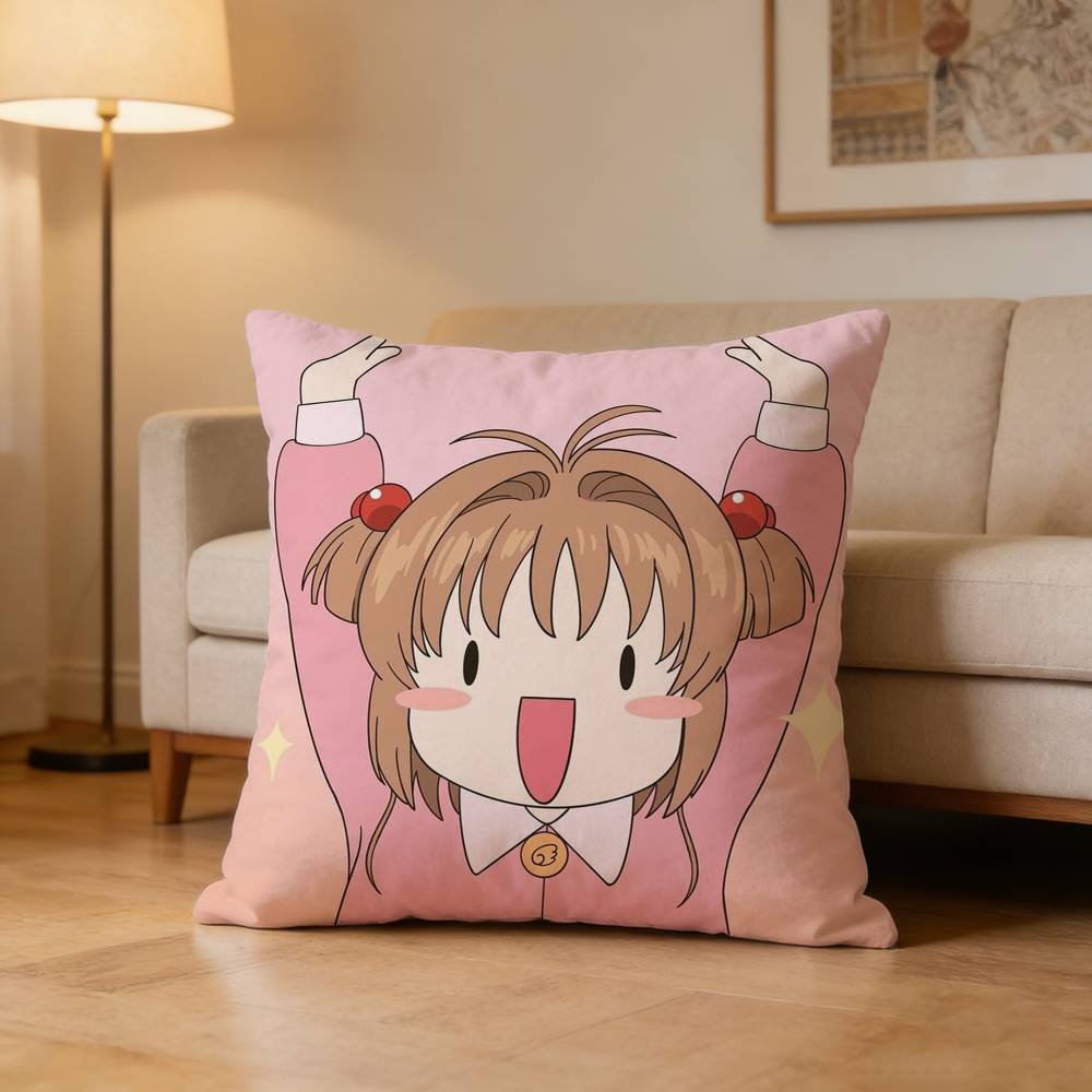S-Sakura Kinomoto Pillow Case For Sofa Living Room Home Office Decor Protective Cover
