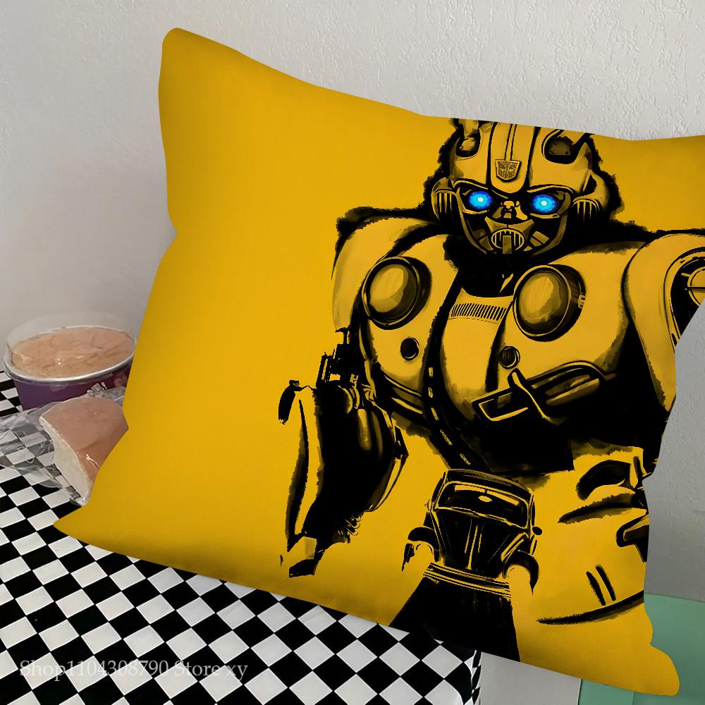Anime Movie B-Bumblebee Pillow Case Square Pillow Bedroom Sofa Leisure Comfort Cushion Car Living Room Home Decoration