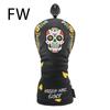Mexico Skull Golf Headcovers, Single, White and Black (Black, Set of 4) for Driver, Driver, 460cc, 440cc, Wood, Fairway Wood, Utility, and UT Golf Clu