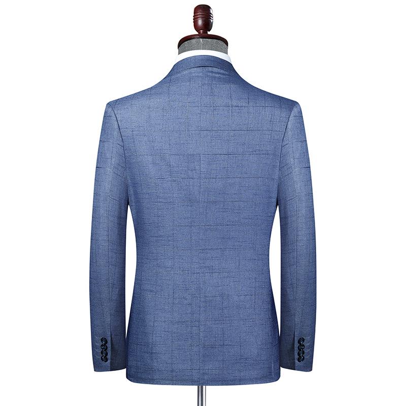 Garnitur Wiosna i Jesień Męski Garnitur w Kratę Wersja Koreańska Dopasowany Mały Garnitur