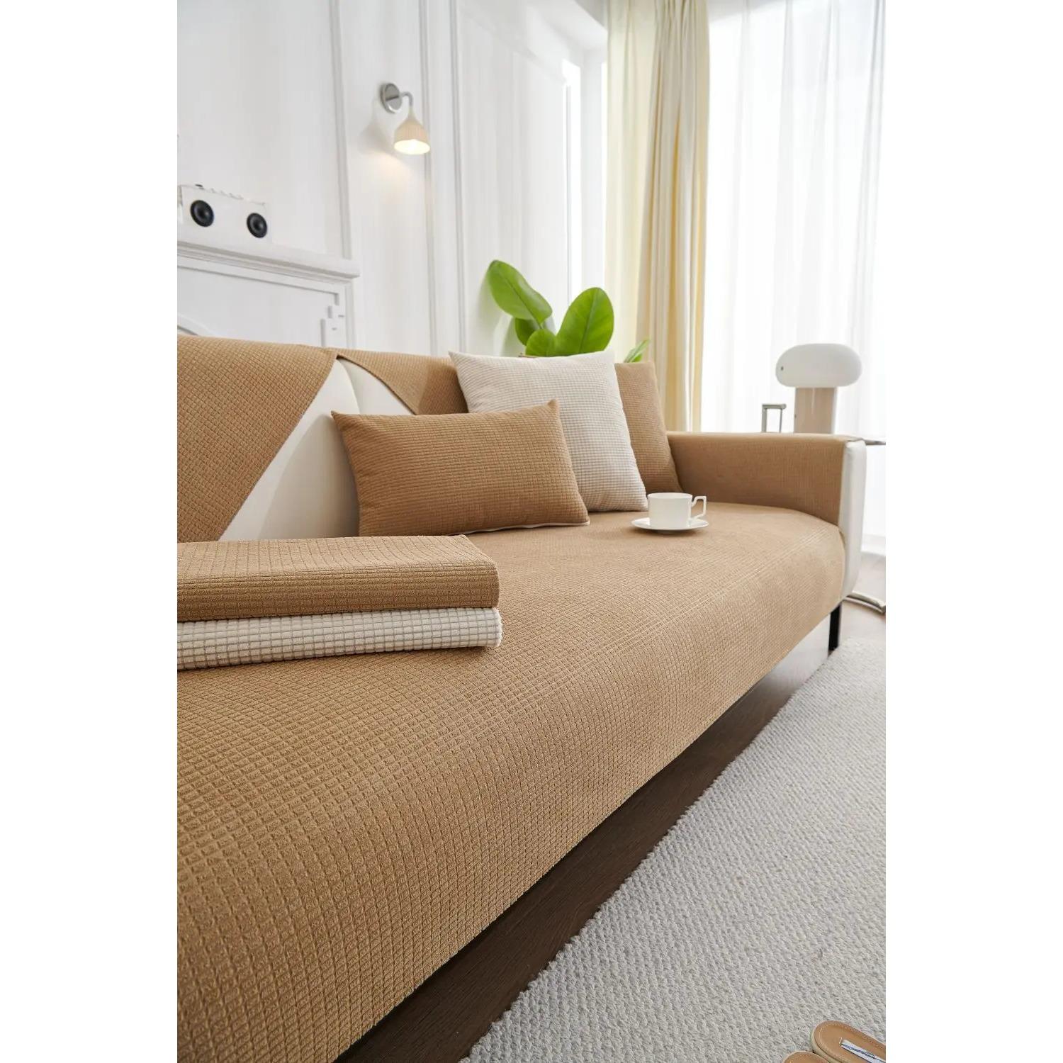 

Solid Sofa Covers for Living Room Universal Washable Anti-Slip Dustproof Waterproof Sofa Cushion Cover 70X70cm 1pc