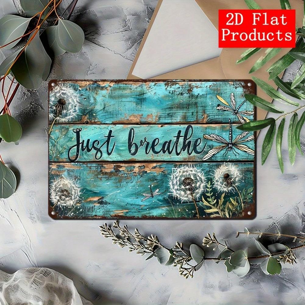 

Metal Wall Art Vintage Boho Floral Sign Dragonfly Dandelion Rustic Quote Home Decor Gift 20x30 разноцветный