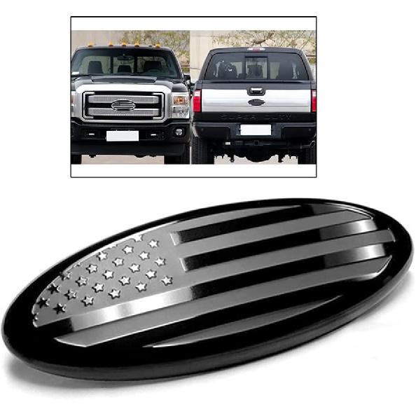 

ontto 1PCS Front Grille Rear Tailgate Emblem American Flag Oval Decal Badge Nameplate Sticker Fit for Ford F-150 F-250 F-350 Black(9 ) 6.9 *2.8 чёрный