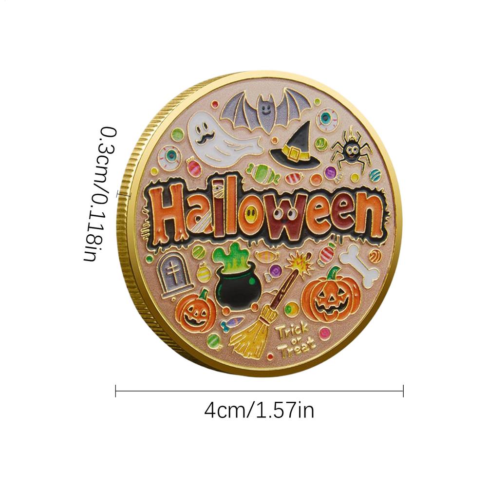 Halloween Challenge Coin Happy Halloween Gold Coin Halloween Commemorative Coin Pumpkin Souvenir Party Souvenir Gift