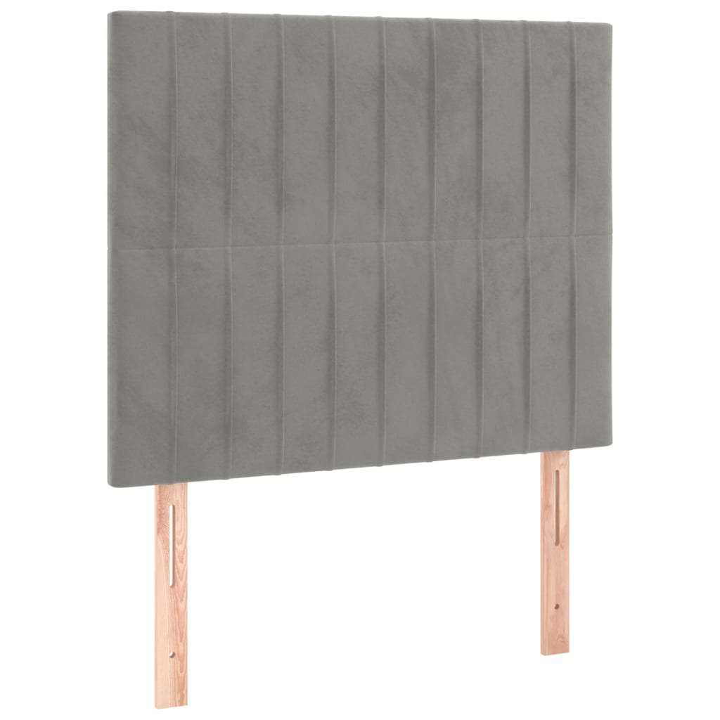 Vidaxl Letto Continentale Con Materasso, Grigio Chiaro, Velluto, 90X190 Cm