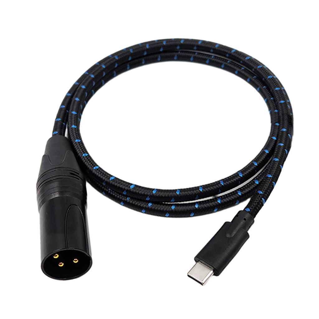 Type C to XLR Cable Nylon Braided Cord Reliable Connections Cord Exceptional Sound Suitable for Smartphones & Tablet