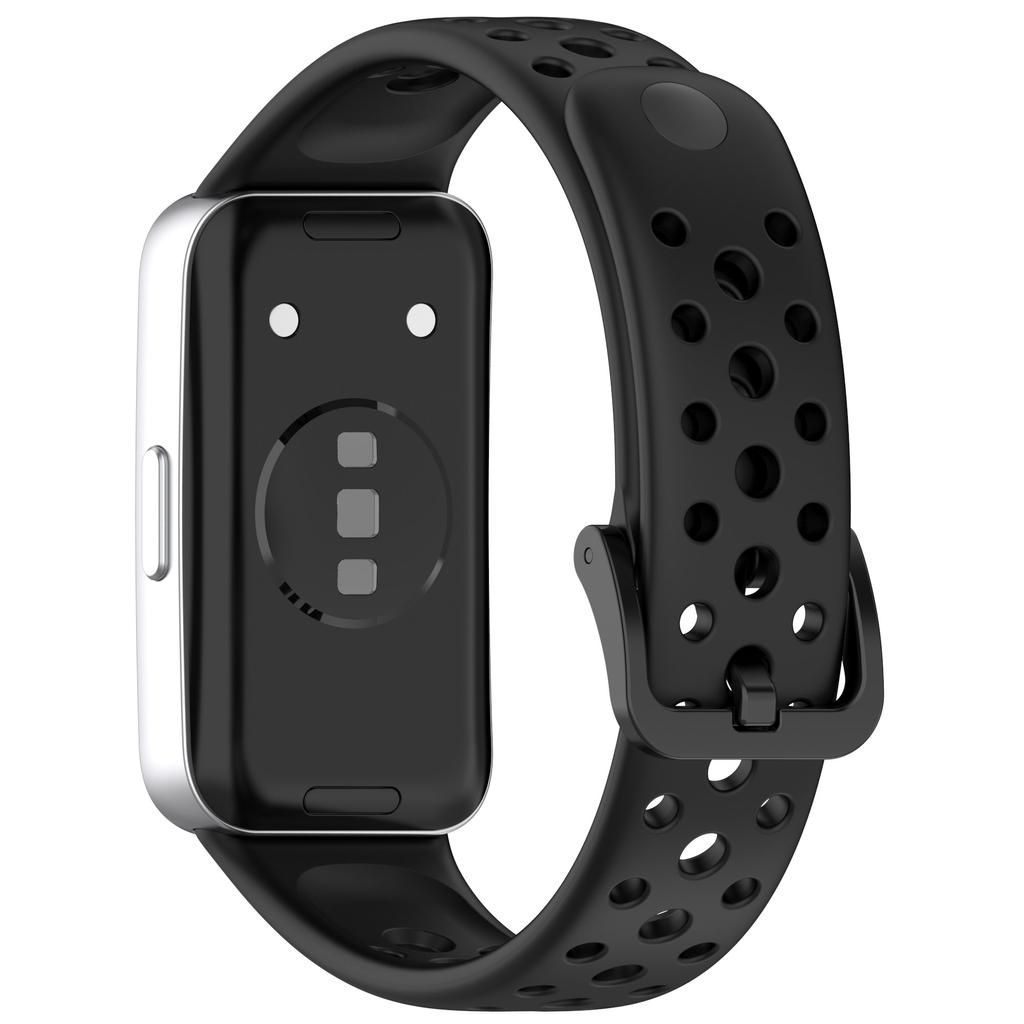 For Huawei Band 9/9 NFC/8/8 NFC Breathable Holes Replacement Band Silicone Watch Strap