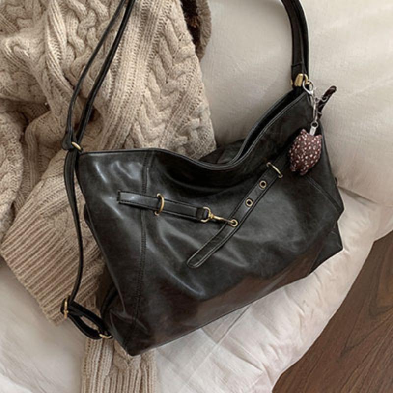 Autumn and winter new Maillard retro commuter backpack women's tide shoulder tote bag casual large capacity backpack