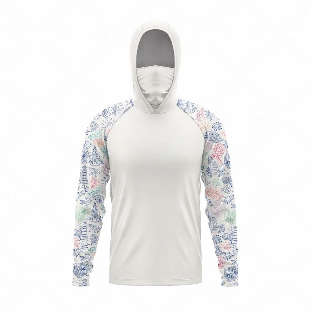 MALFC Abbigliamento da Pesca Uomo Felpa con Cappuccio Camicia da Pesca a Manica Lunga T-shirt da Pesca Protezione UV