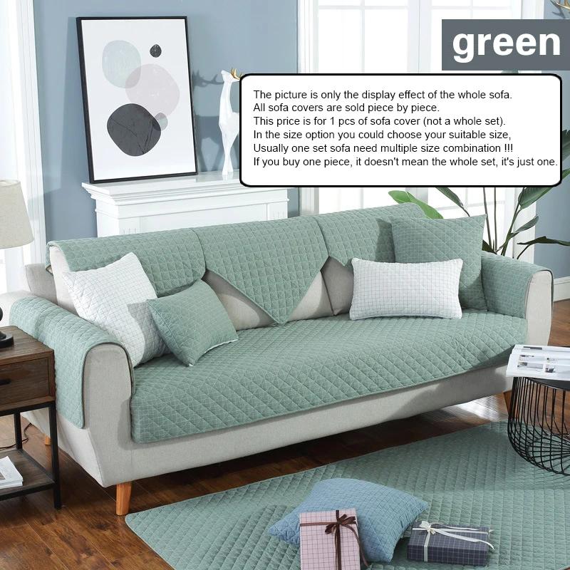 Husă Modernă de Bumbac pentru Sofă Japoneză Culoare Solidă Perna pentru Sofă Matlasată Combinație Grilă Huse Prosop pentru Sofă pentru Decor Living