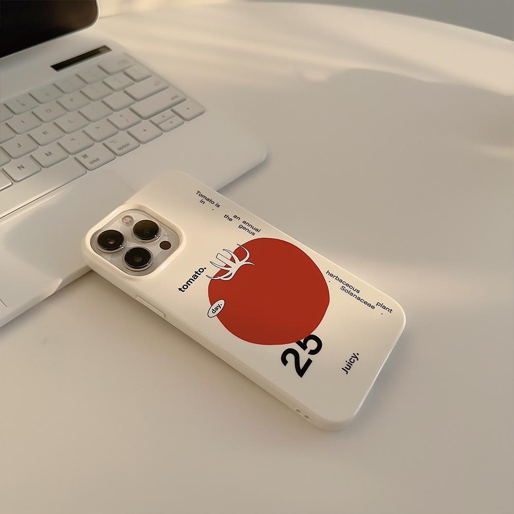 Ins Niche Art for IPhone16 Phone Case 17 High-end Feel 12 Glossy X/8 for 15promax Tomato 11