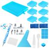 Diamond Painting Tray Tool Kit with 6 Ridged Sorting Trays Rotating Pen Wax Pads Scraper Brush Spoon Storage Box for DIY Rhinestone Crafts