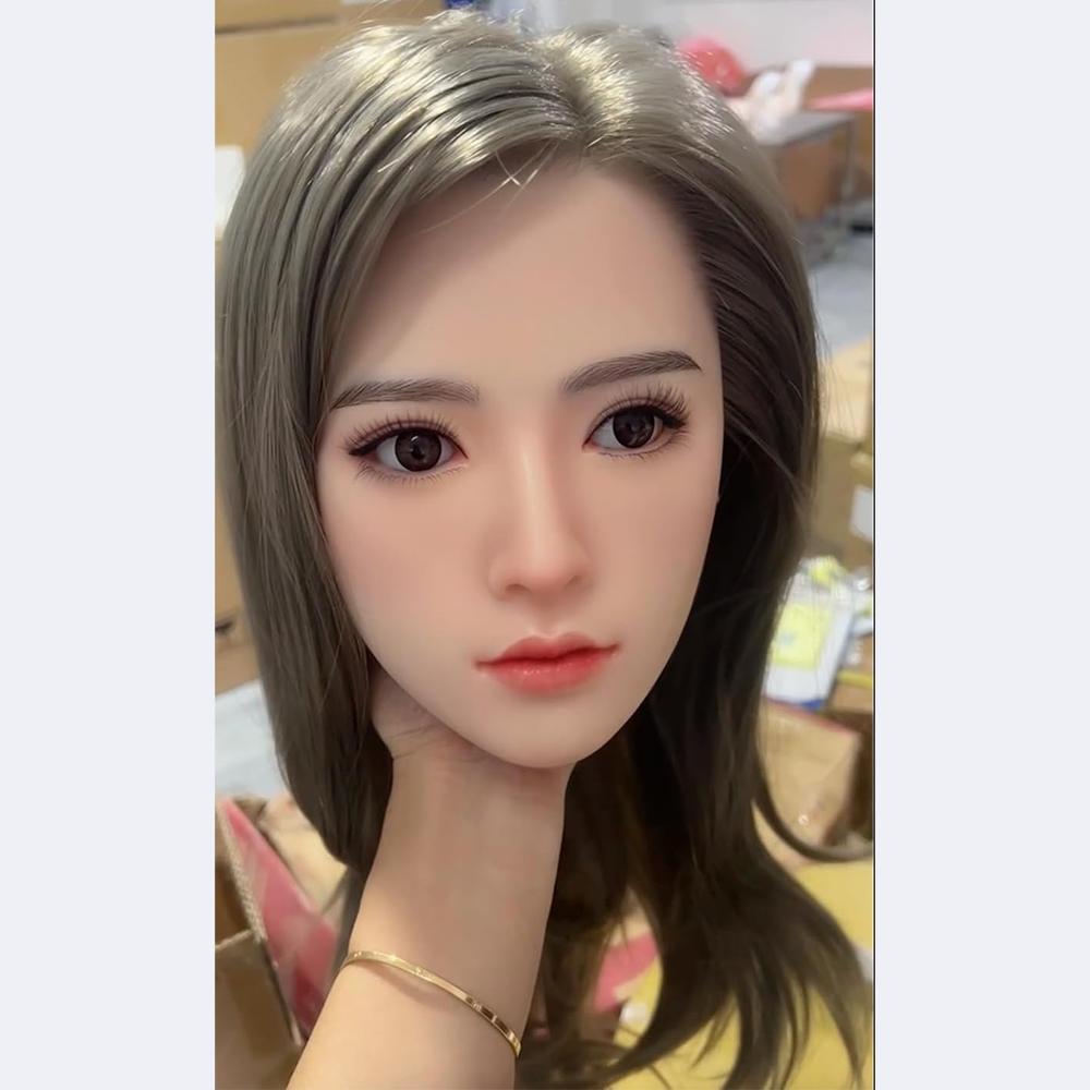 100% Silikonkopf Standardperücke Geeignet für 130-180CM Sexpuppenkörper 2 Verbindungsmethoden Sexspielzeug Mannequins Silikonköpfe GJ051