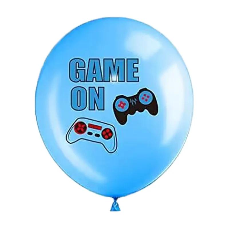 Blue Game On Theme Balloons Video Game Controller Latex Ballon Happy Boys Game Birthday Party Kids Favors Gamer Level Up Balon
