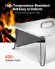 VEVOR Fire Pit Heat Deflector, 645x645x370 Mm Square Outdoor Burner Cover, Stainless Steel Bonfire Camping Wood Burning