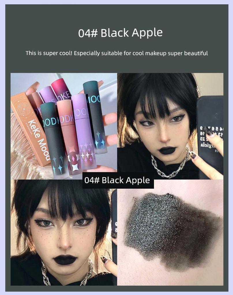 Fashion Lip Lacquer Purplish Gray Matte Finish Lipstick Peach Heart Wood Taupe Genuine Goods Waterproof Niche Style Brand Student