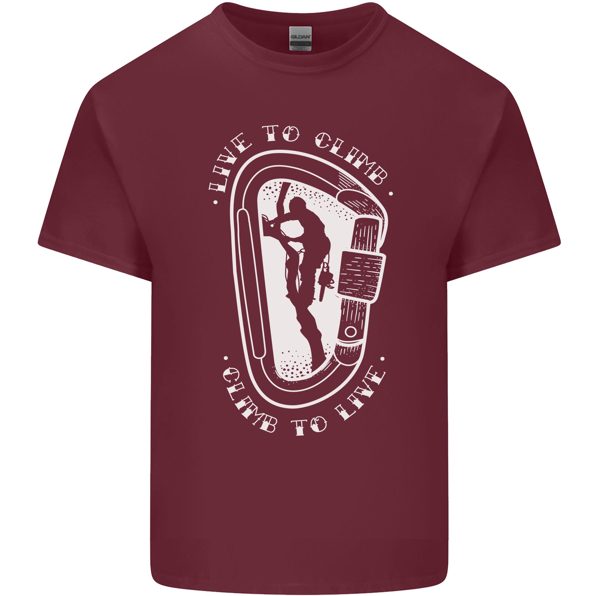 Live to Climb Rock Climbing Climber Unisexs Light Cotton TShirt S