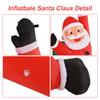 6FT Xmas Inflatable Decorations Green Bag Climbing Santas with 5 Built In LED Lights for Outdoors