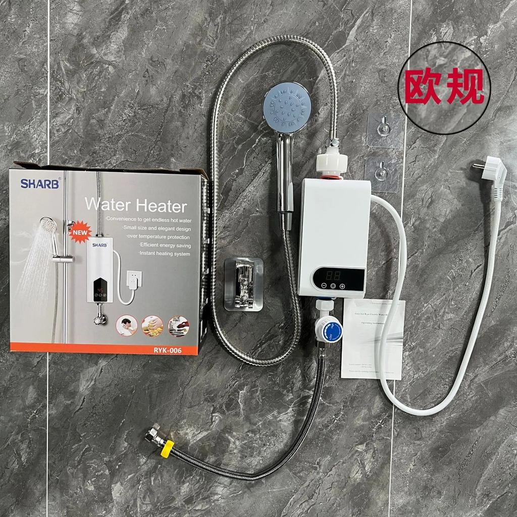 5500W Newest Water Heater Instant Water Heater Tankless Instantaneous Faucet Tap Kitchen Hot Water Crane LED Digital EU Plug