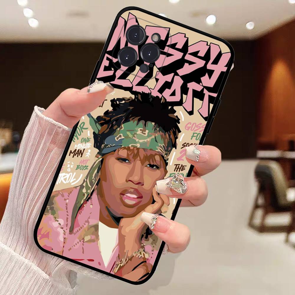 

Rapper Missy E-Elliott Black Soft Phone Case For IPhone 16 15 14 13 11 12 17 Pro Max Mini Plus iPhone 12pro max